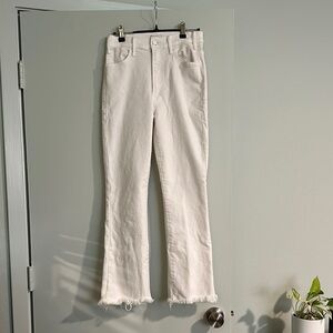 MOTHER White Flare Wide Leg Jeans